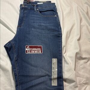 Lee Platinum Label Classic Fit Straight Leg Jeans Dark Wash 16W Short NWT